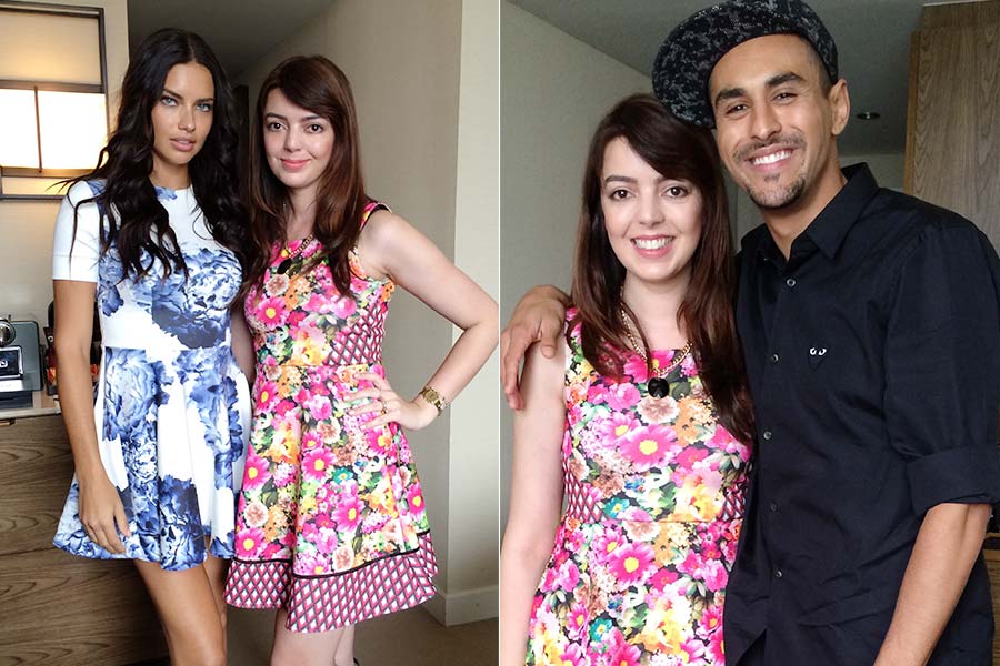 Com a top model Adriana Lima e o makeup artist Yadim