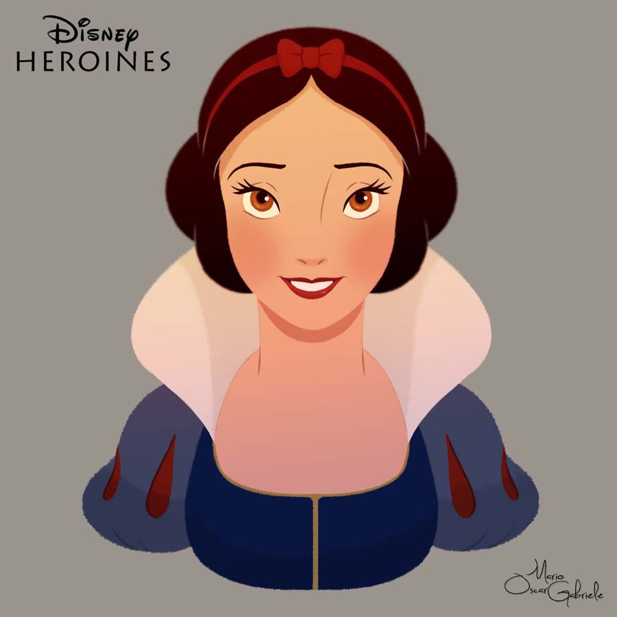 disney-ilustrações-retratos-heroínas-brancadeneve