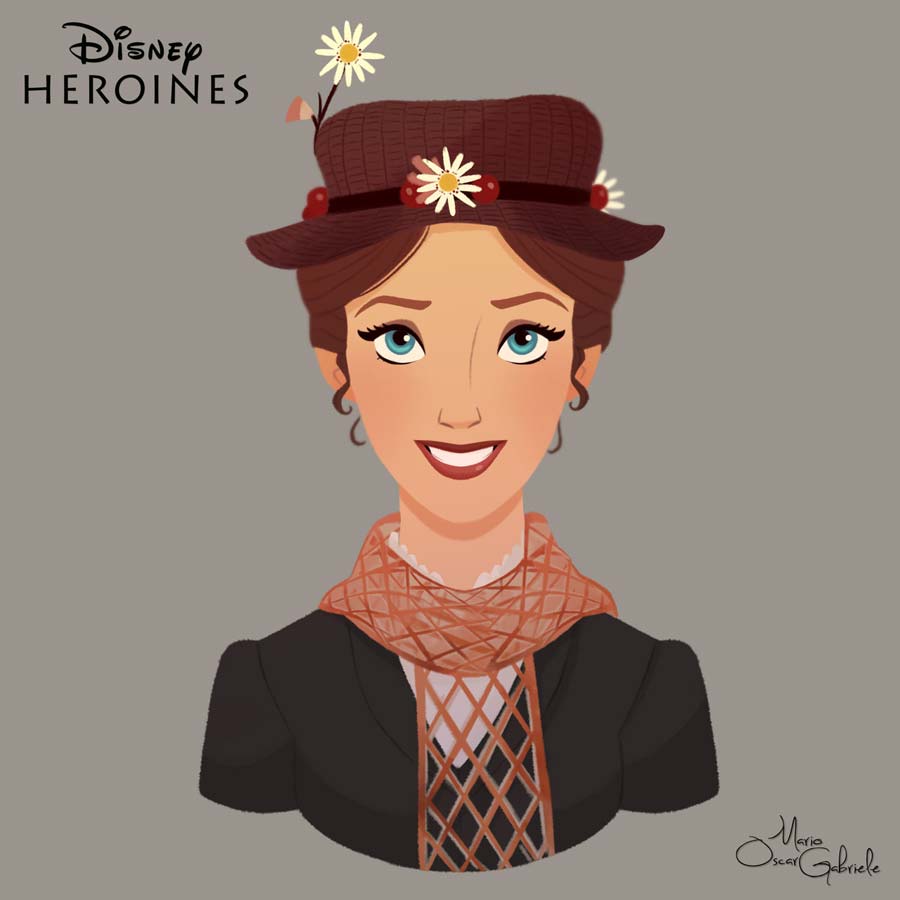 disney-ilustrações-retratos-heroínas-marypoppins