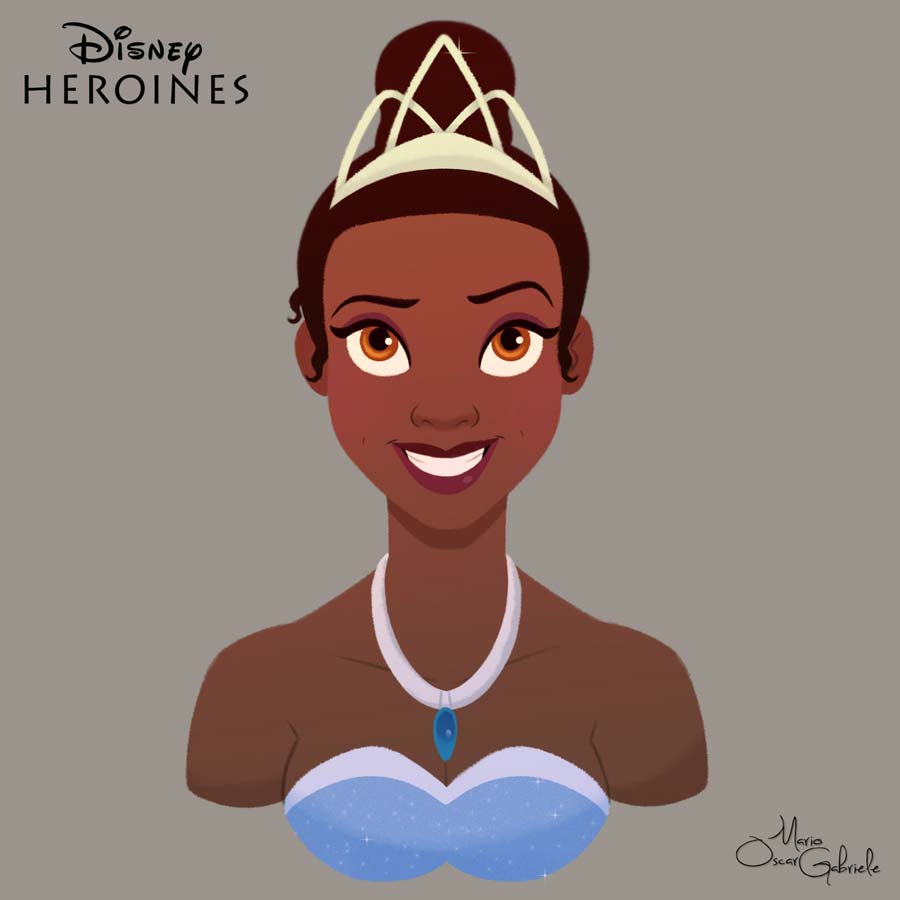 disney-ilustrações-retratos-heroínas-tiana