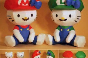 Papertoys da Hello Kitty como Mario Bros