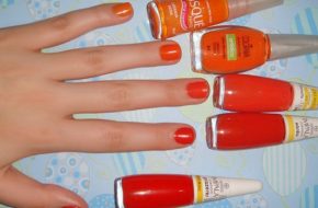 Esmalte degradê laranja