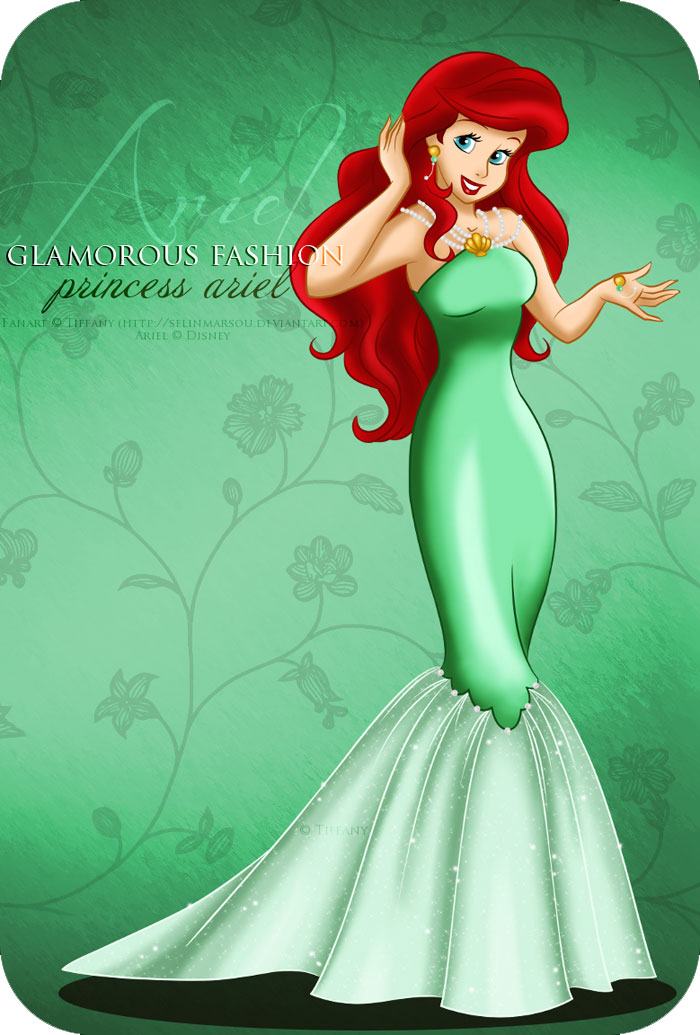 princesa de vestido verde