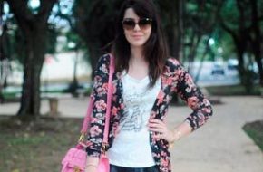 Look do dia: Cardigã floral e Bruna Vieira