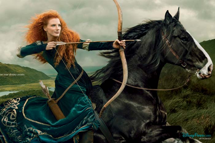 Jessica Chastain é Merida de "Valente"