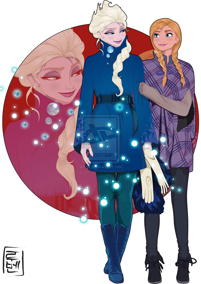 disney_university___elsa_and_anna_by_hyung86-d6x6o9d