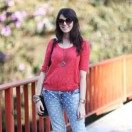 Look do dia: Jeans degradê com bolinhas, Passeio na Liberdade