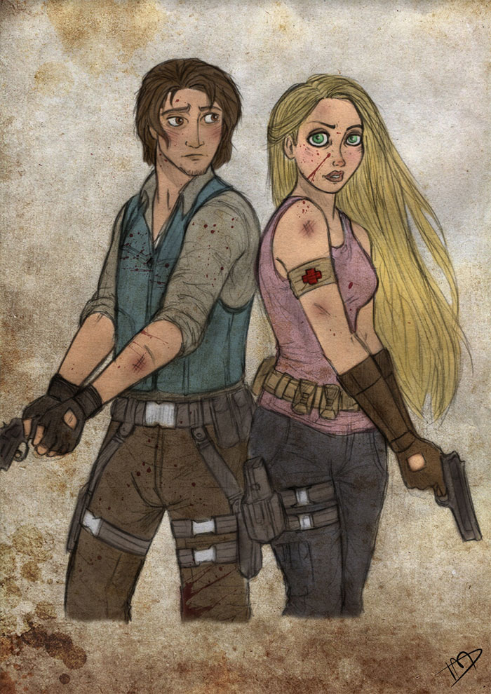 disney-thewalkingdead-flynn-rapunzel