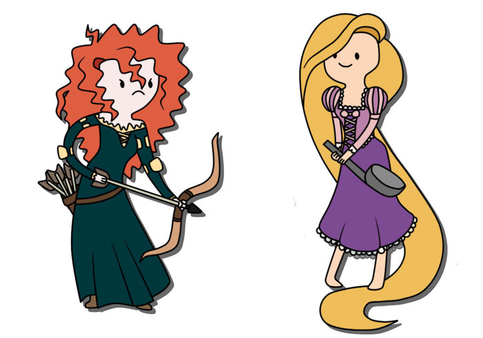 disneyadventuretime-merida-rapunzel