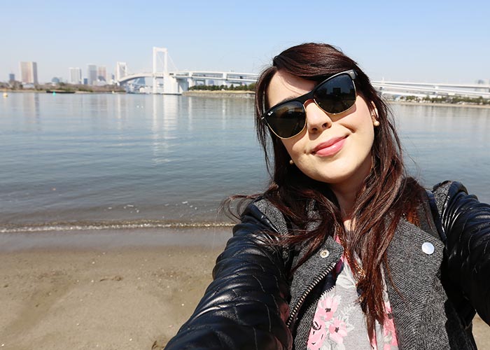 Não estava no roteiro: praia em Odaiba