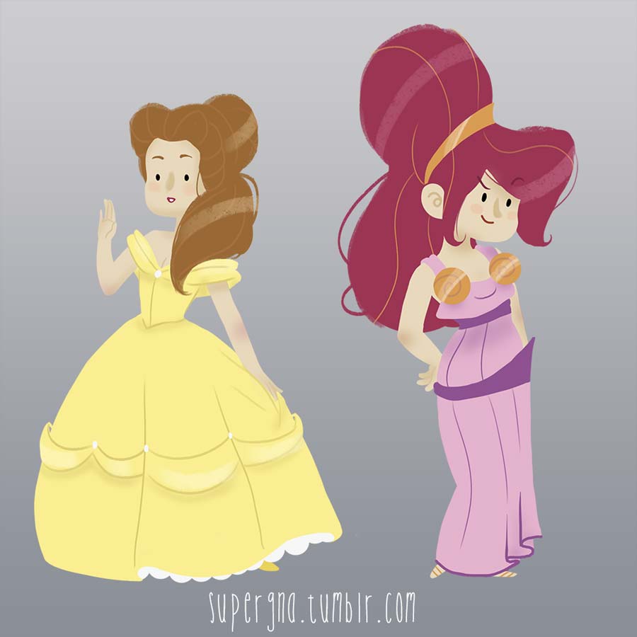 ilustracoesdisney-supergna-princesas-bela-megara