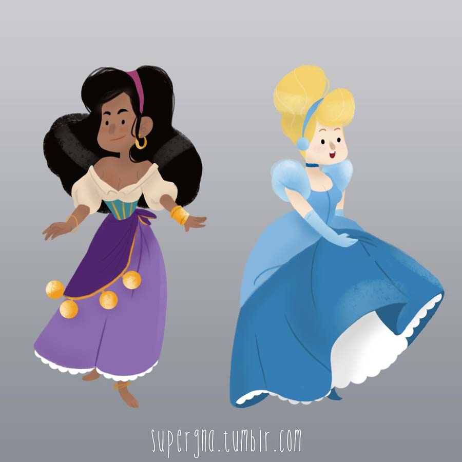 ilustracoesdisney-supergna-princesas-esmeralda-cinderela