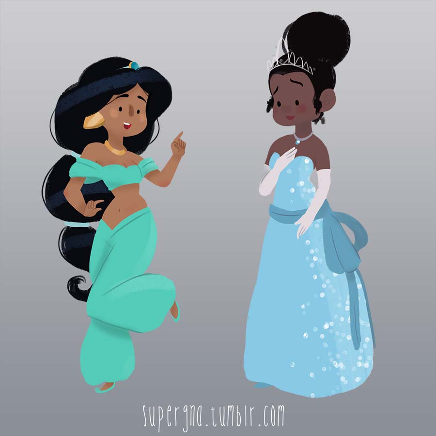ilustracoesdisney-supergna-princesas-jasmine-tiana