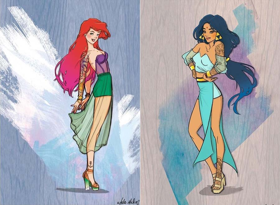 disney-princesasmodernas-ariel-jasmine