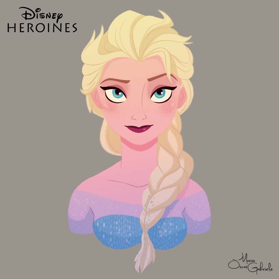 disney-ilustrações-retratos-heroínas-elsa