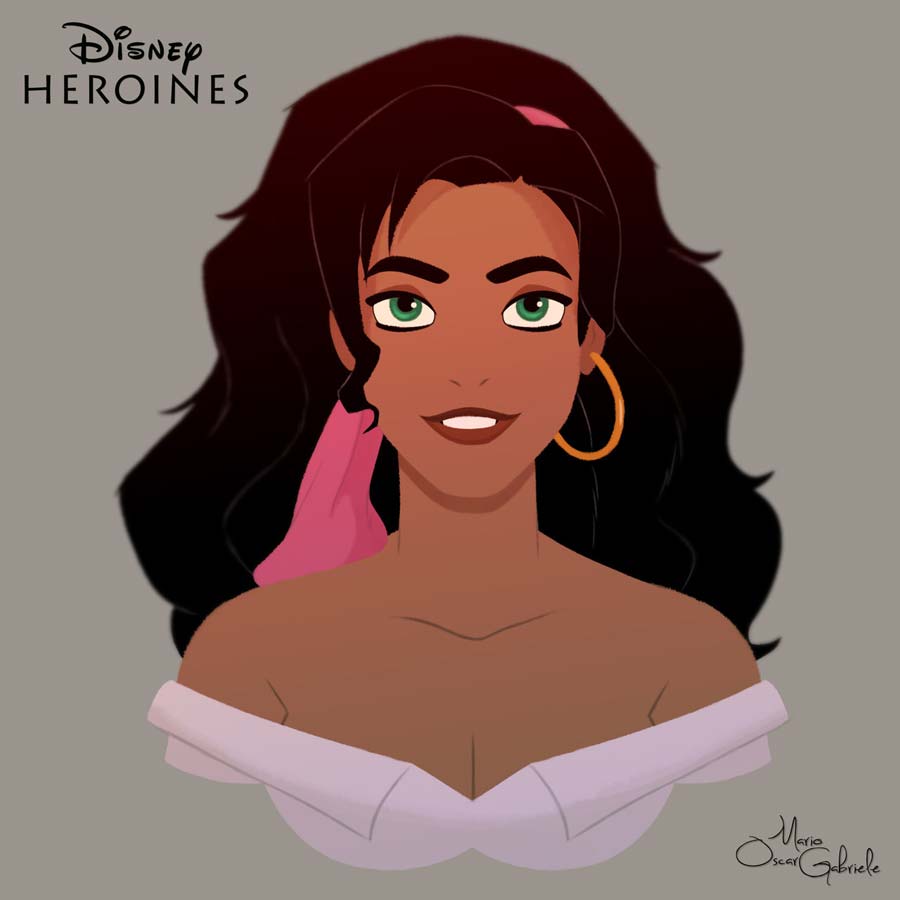 disney-ilustrações-retratos-heroínas-esmeralda