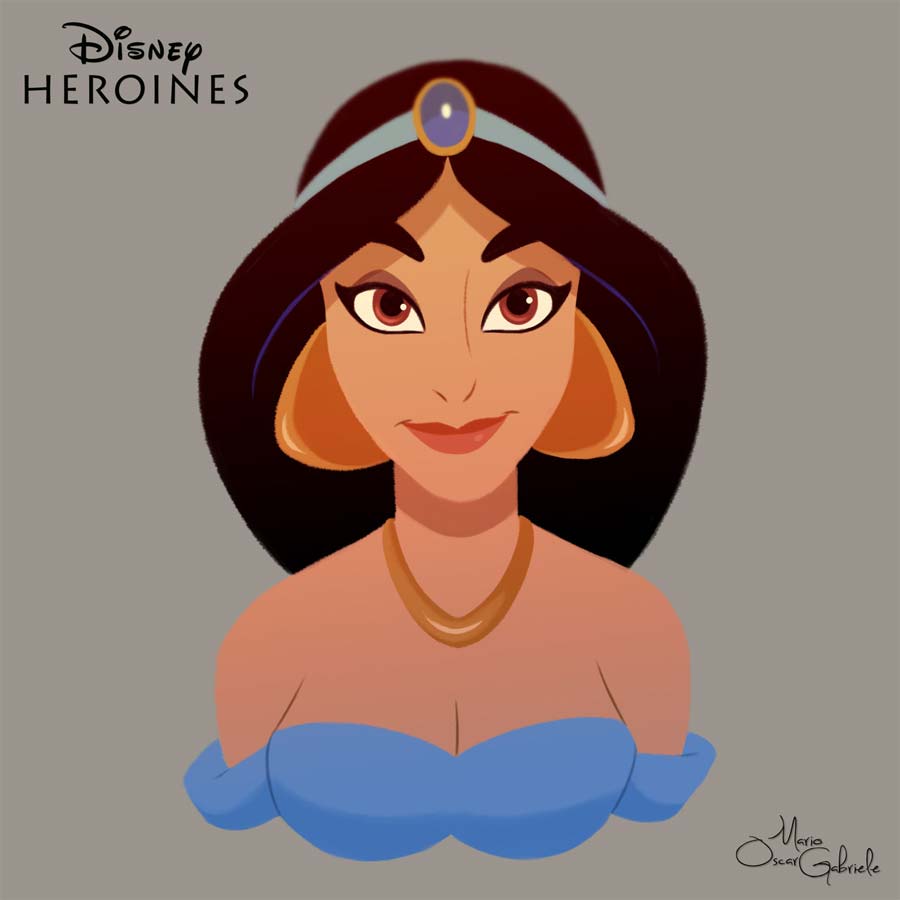 disney-ilustrações-retratos-heroínas-jasmine