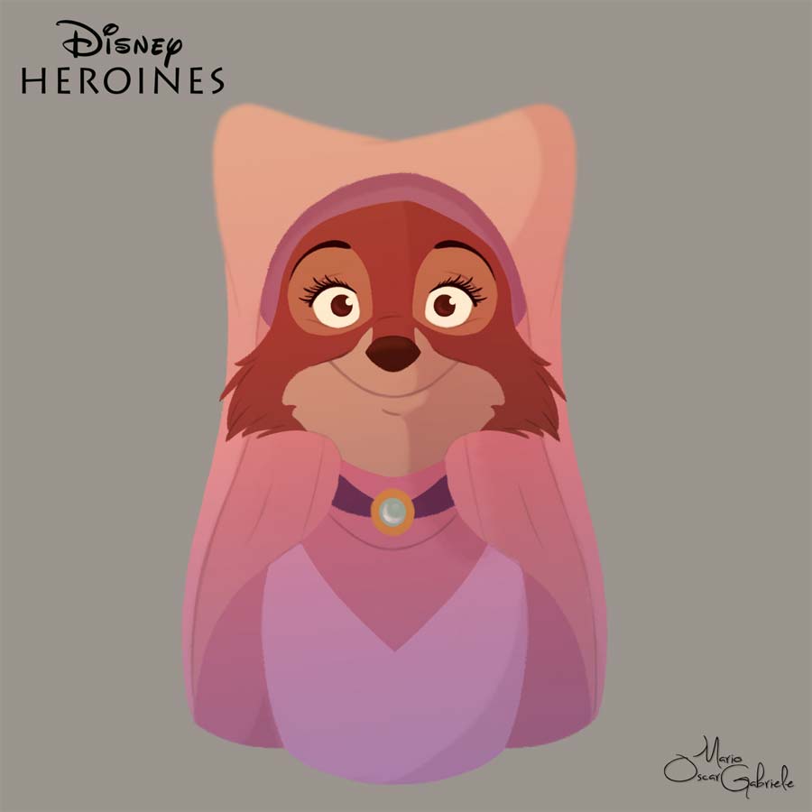 disney-ilustrações-retratos-heroínas-marian