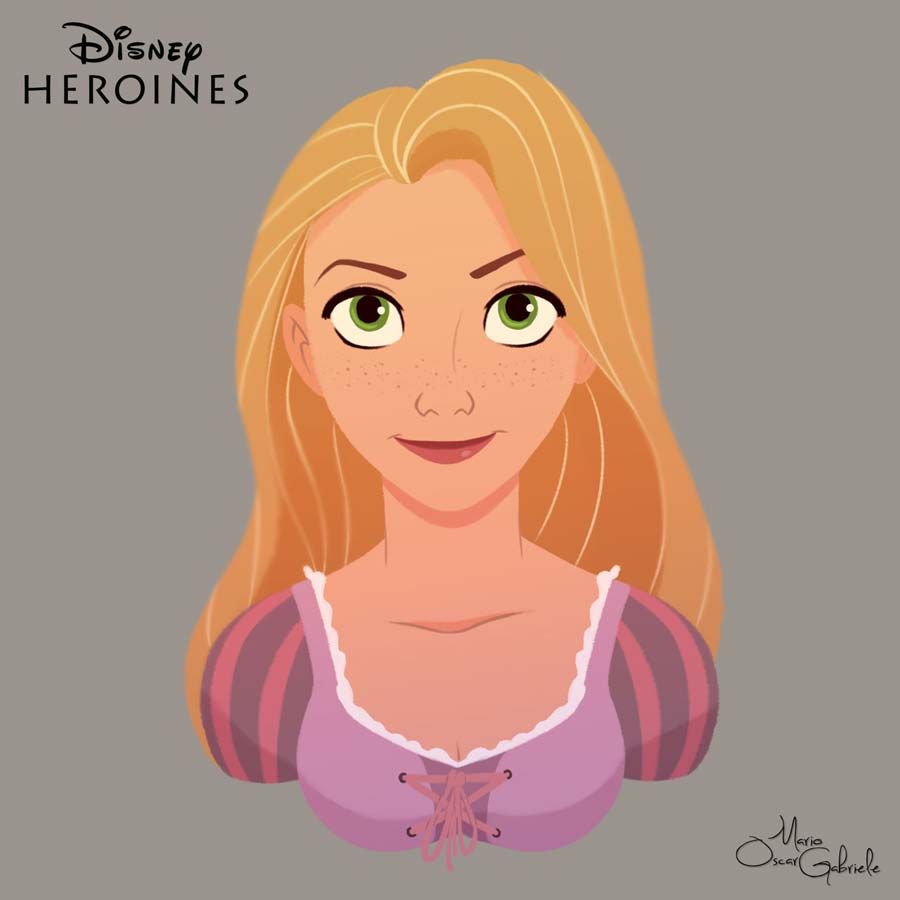 disney-ilustrações-retratos-heroínas-rapunzel