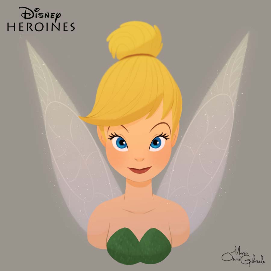 disney-ilustrações-retratos-heroínas-sininho