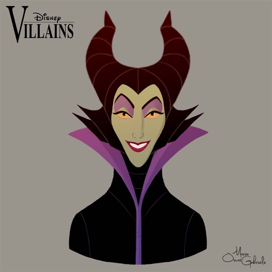 disney-ilustrações-retratos-vilões-malevola