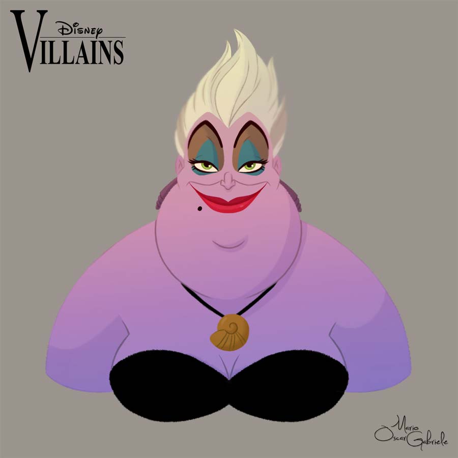 disney-ilustrações-retratos-vilões-ursula