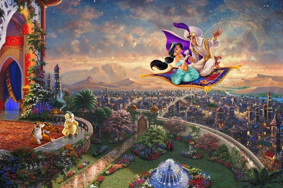 disney-ilustracao-thomaskinkade-disneydreams-aladdin