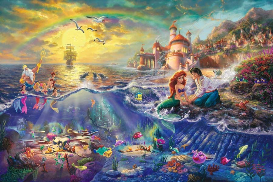 disney-ilustracao-thomaskinkade-disneydreams-apequenasereia