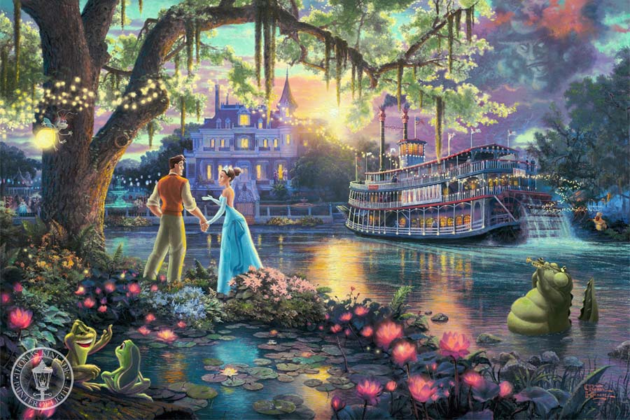 disney-ilustracao-thomaskinkade-disneydreams-aprincesaeosapo