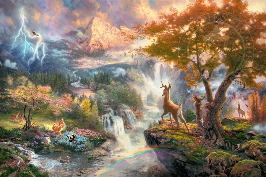 disney-ilustracao-thomaskinkade-disneydreams-bambi