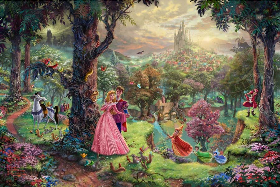 disney-ilustracao-thomaskinkade-disneydreams-belaadormecida