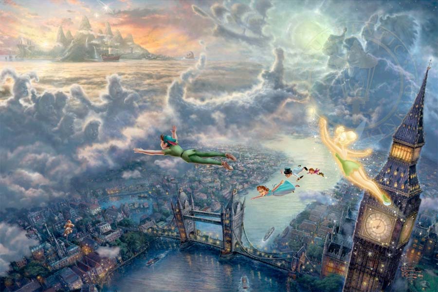 disney-ilustracao-thomaskinkade-disneydreams-peterpan