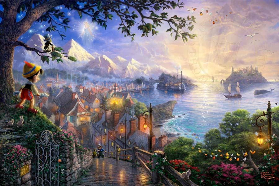 disney-ilustracao-thomaskinkade-disneydreams-pinoquio