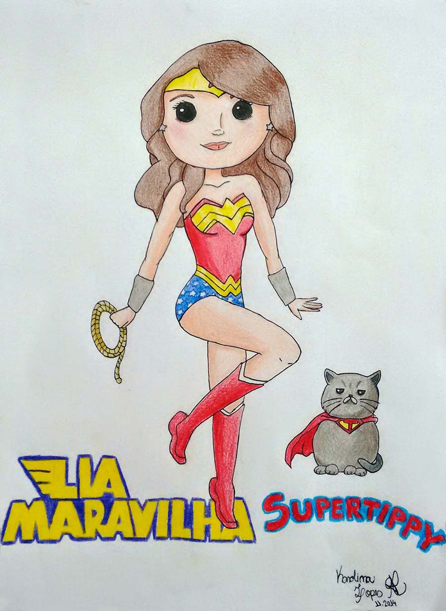 Super heroína ao lado do Tippy pela Karol