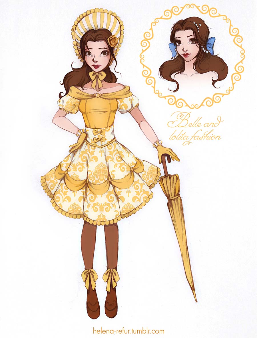 disney-ilustracoes-lolitas-bela