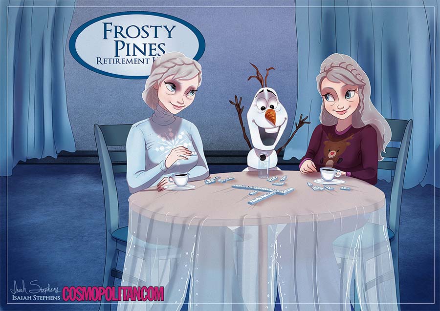 disney-ilustrações-idosos-frozen