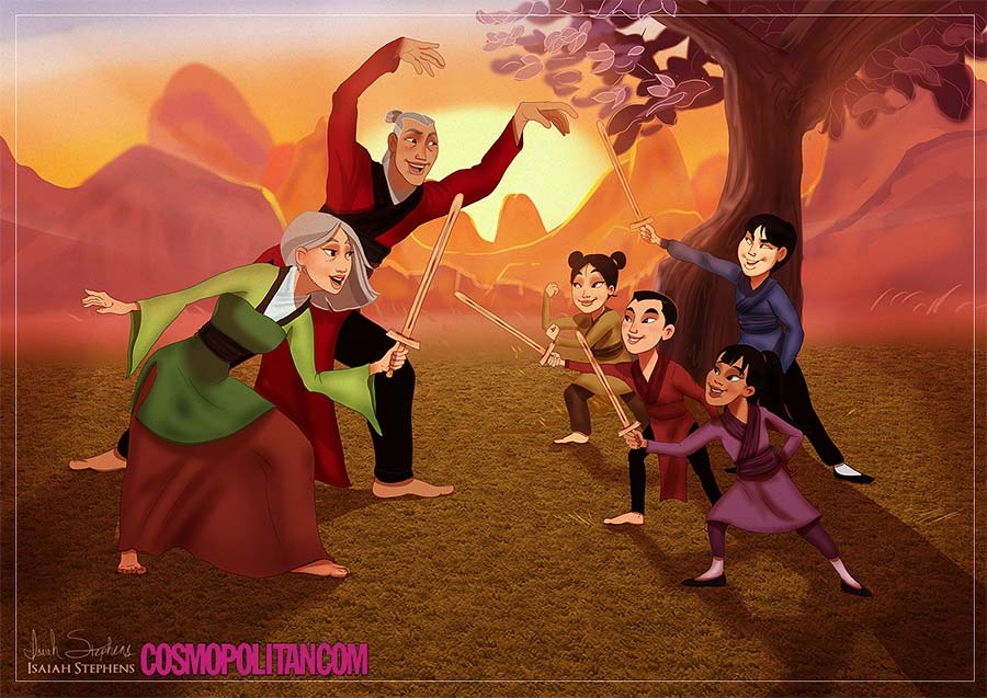 disney-ilustrações-idosos-mulan