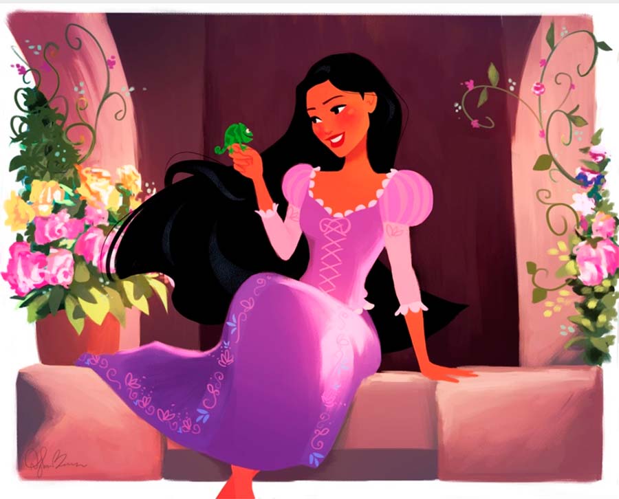 disney-ilustracao-personagensemhistoriastrocadas-pocahontass