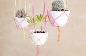 Decoração: Suporte de macramê para plantas