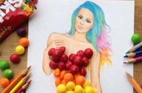 As ilustrações de moda com comida de Edgar Artis