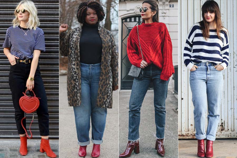 looks para usar com bota vermelha